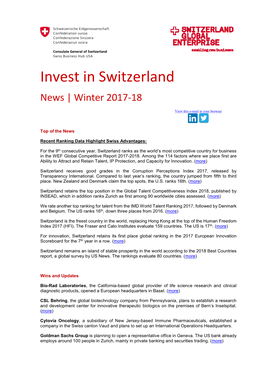 Invest in Switzerland