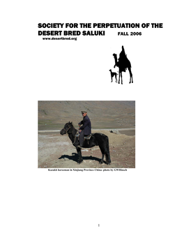 Society for the Perpetuation of the Desert Bred Saluki Fall 2006