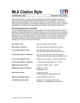 MLA Citation Style