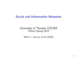 Social and Information Networks