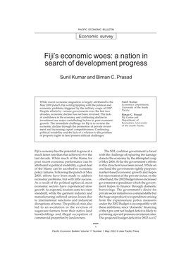Fiji's Economic Woes