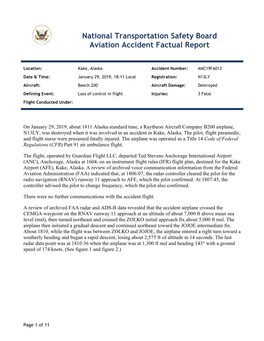 National Transportation Safety Board Aviation Accident Factual Report