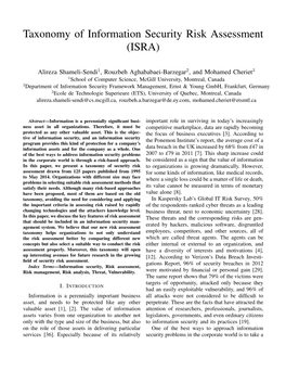 Taxonomy of Information Security Risk Assessment (ISRA)