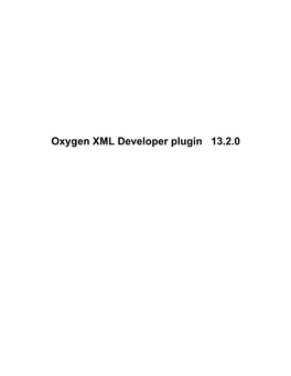 Oxygen XML Developer Plugin 13.2.0