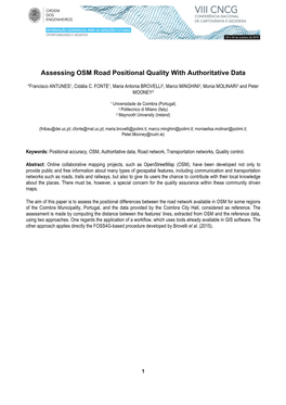 Assessing OSM Road Positional Quality with Authoritative Data