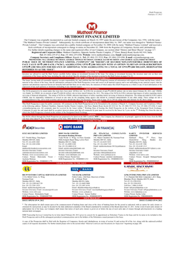 Draft Prospectus (Muthoot NCD)