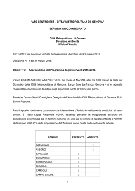 Dec. N. 1 Approvazione Programma Degli Interventi 2016-2019.Doc