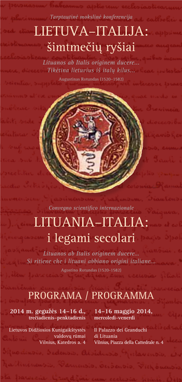 Lituania–Italia: Lietuva–Italija