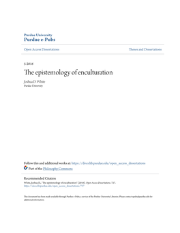 The Epistemology of Enculturation Joshua D