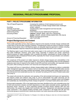 Regional Project/Programme Proposal