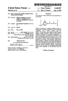 United States Patent (19) (11) Patent Number: 5,145,997 Schwartz Et Al