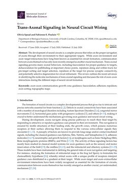 Trans-Axonal Signaling in Neural Circuit Wiring