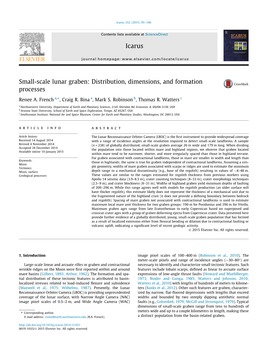 Small-Scale Lunar Graben: Distribution, Dimensions, and Formation Processes ⇑ Renee A