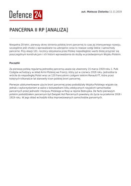 Pancerna Ii Rp [Analiza]