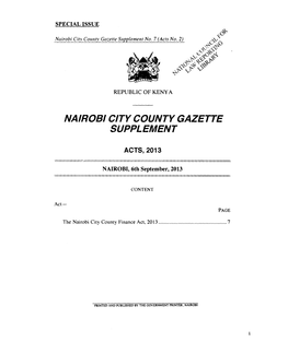 Nairobi City County Finance Act, 2013 7