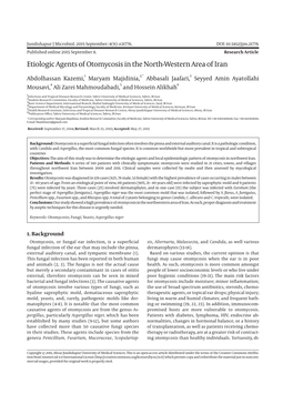 Etiologic Agents of Otomycosis in the North-Western Area of Iran