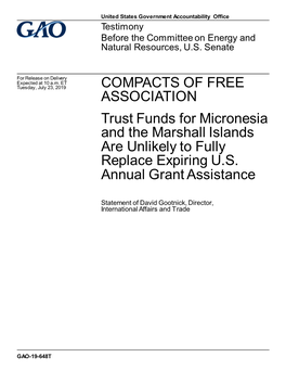 Trust Funds for Micronesia and the Marshall Islands Are Unlikely to Fully Replace Expiring U.S