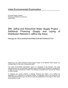 37378-013: Jaffna and Kilinochchi Water Supply Project
