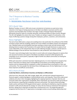 IDC Report: the IT Response to Blackout Tuesday