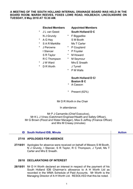 Board Minutes and Report Extracts