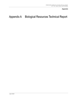 Appendix a Biological Resources Technical Report