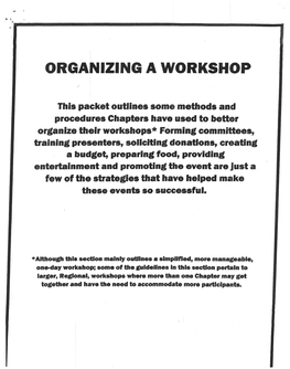 Organizing a Workshop