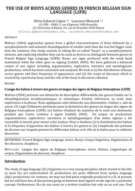 The Use of Buoys Across Genres in French Belgian Sign Language (Lsfb)