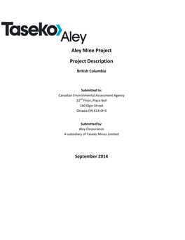 Aley Mine Project Project Description