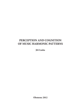 Perception and Cognition of Music Harmonic Patterns