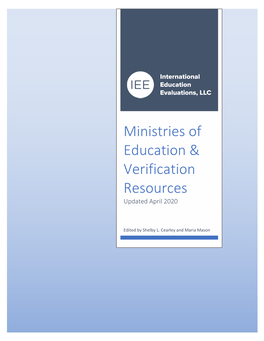 Ministries of Education & Verification Resources