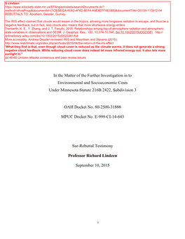 BEFORE the OFFICE of ADMINISTRATIVE HEARINGS for the MINNESOTA PUBLIC UTILITIES COMMISSION STATE of MINNESOTA in the Matter of T