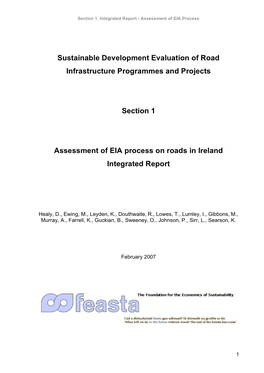 Assessment of EIA Process on Roads in Ireland Integrated Report