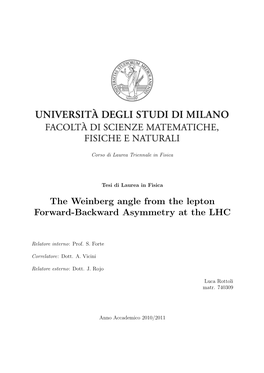 The Weinberg Angle from the Lepton Forward-Backward Asymmetry at the LHC