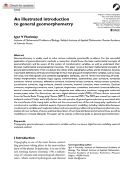 An Illustrated Introduction to General Geomorphometry