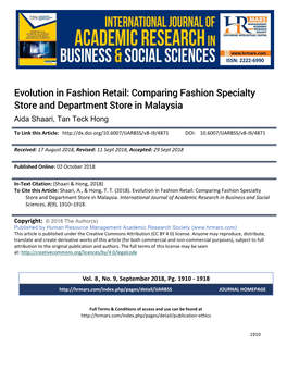Comparing Fashion Specialty Store and Department Store in Malaysia