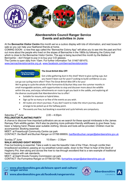 Aberdeenshire Council Ranger Service Events and Activities in June