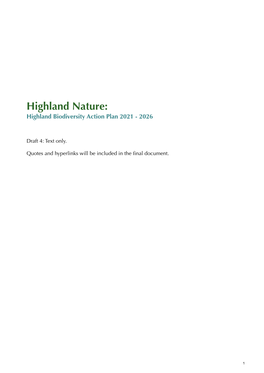 Highland Biodiversity Action 2021