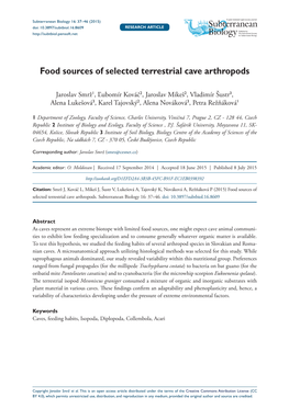 ﻿Food Sources of Selected Terrestrial Cave Arthropods