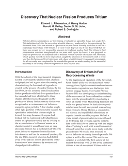 Discovery That Nuclear Fission Produces Tritium