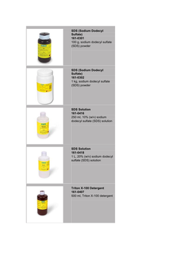 Sodium Dodecyl Sulfate) 161-0301 100 G, Sodium Dodecyl Sulfate (SDS) Powder