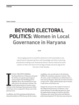 Women in Local Governance in Haryana