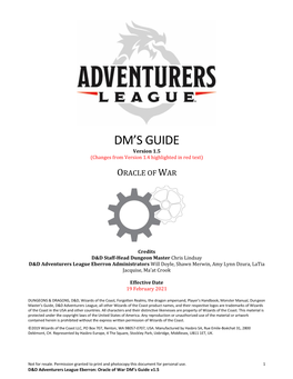 Oracle of War DM's Guide V1.5