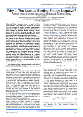 Why Is the Nuclear Binding Energy Negative?