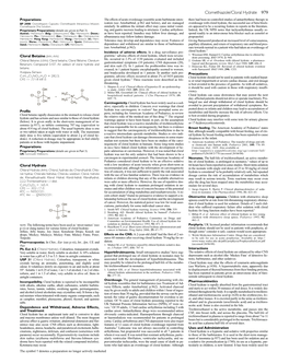 Clomethiazole/Cloral Hydrate