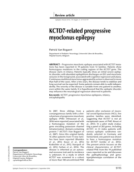 KCTD7-Related Progressive Myoclonus Epilepsy