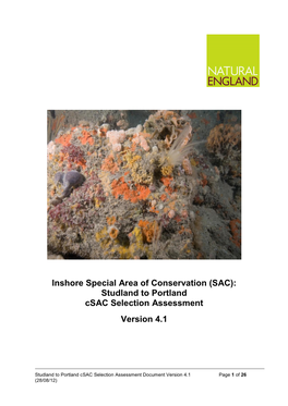 Studland to Portland Csac Selection Assessment Document Version 4.1 Page 1 of 26 (28/08/12)