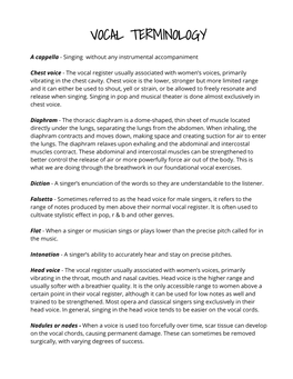 Vocal Terminology