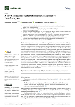 A Food Insecurity Systematic Review: Experience from Malaysia