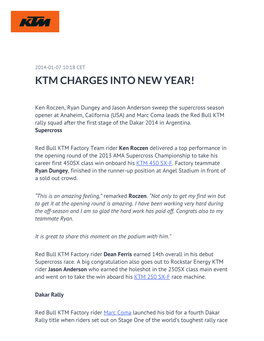 Ktm Charges Into New Year!