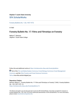 Films and Filmstrips on Forestry